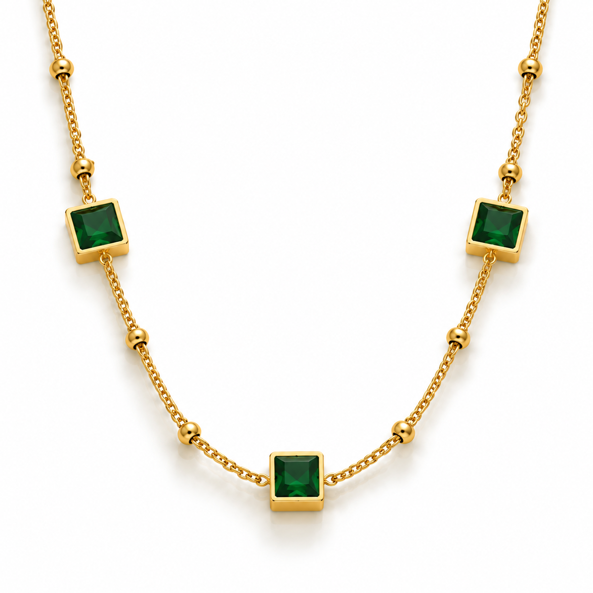 Emerald Square Necklace