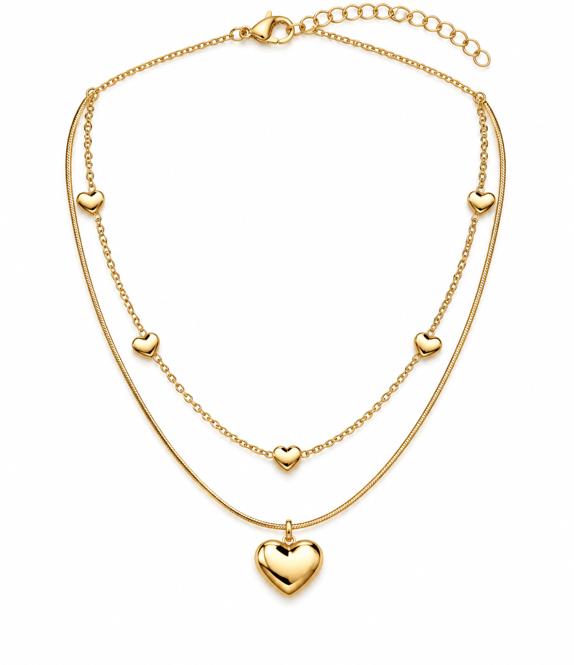 Duo layered Heart Necklace
