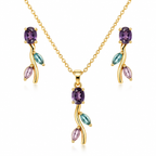 Amethyst Tulip Bloom Pendant Set