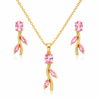 Pink Blossom Tulip Pendant Set