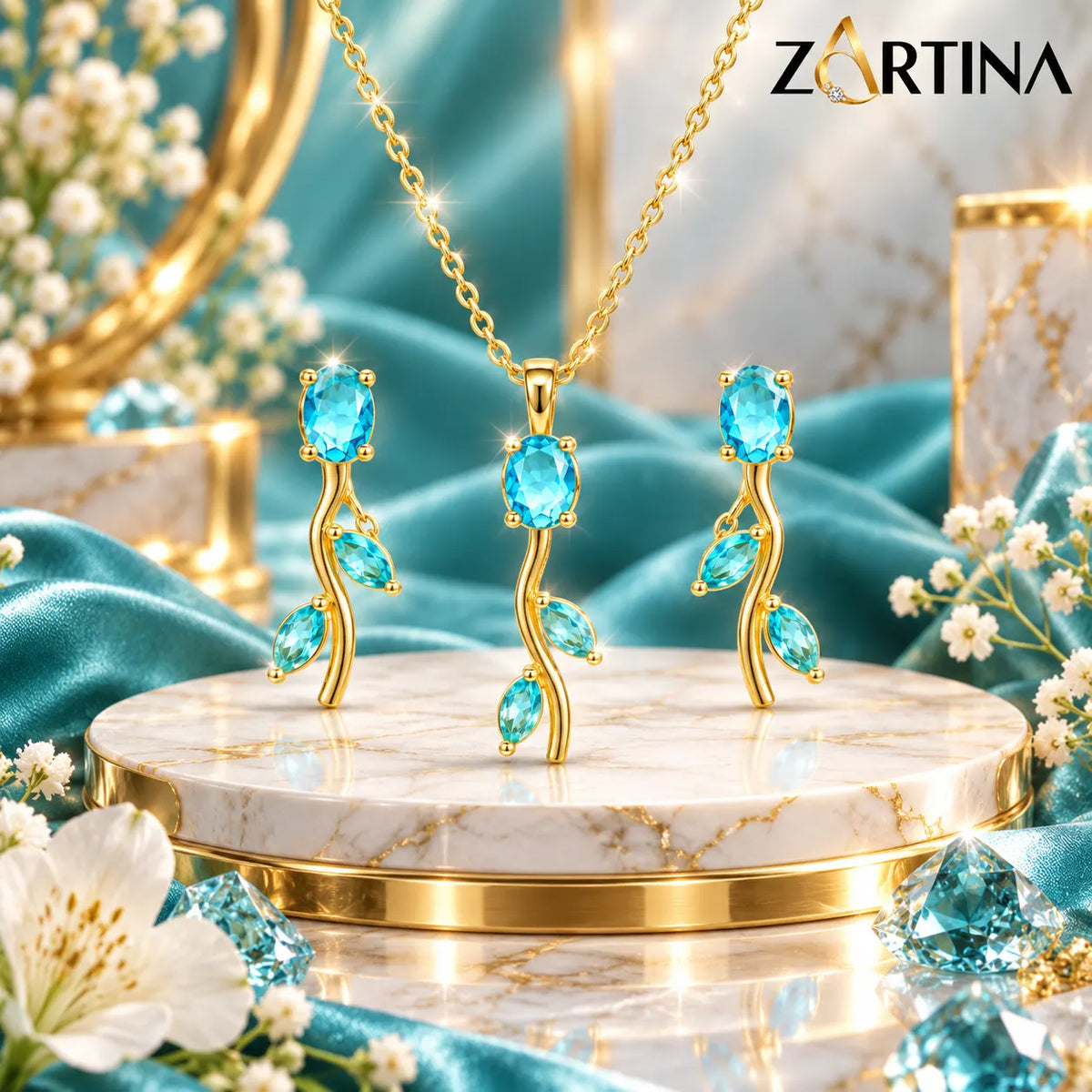 Crimson Vine Necklace & Earring Set