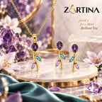 Amethyst Tulip Bloom Pendant Set