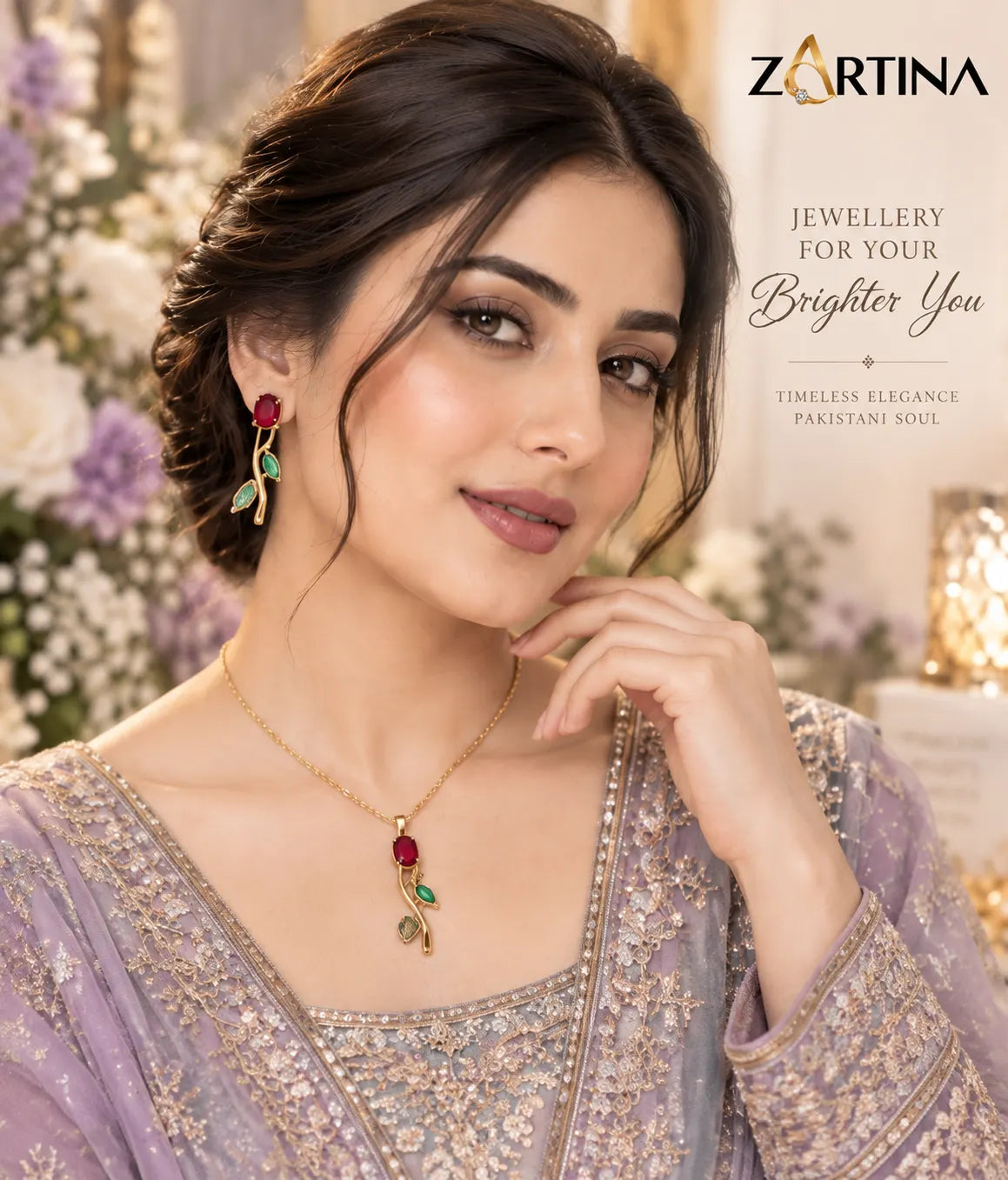 Crimson Vine Necklace & Earring Set