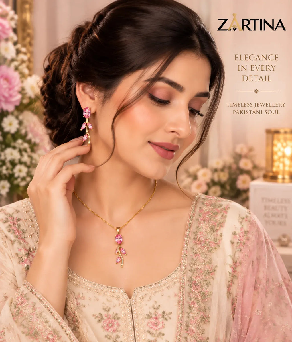 Crimson Vine Necklace & Earring Set