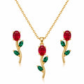Crimson Vine Necklace & Earring Set