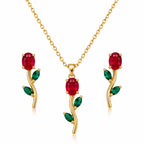 Crimson Vine Necklace & Earring Set