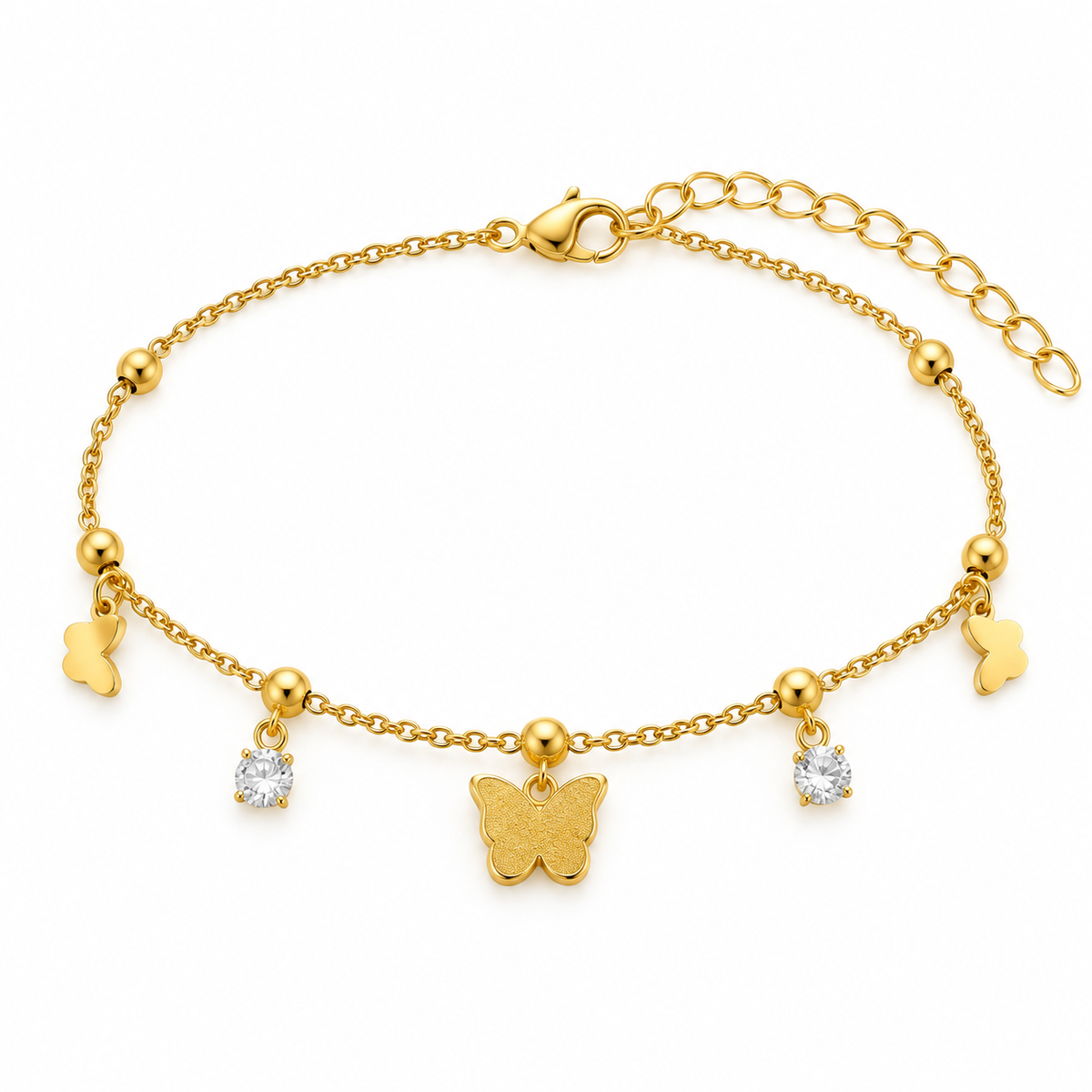 Iced cut Butterfly Anklet