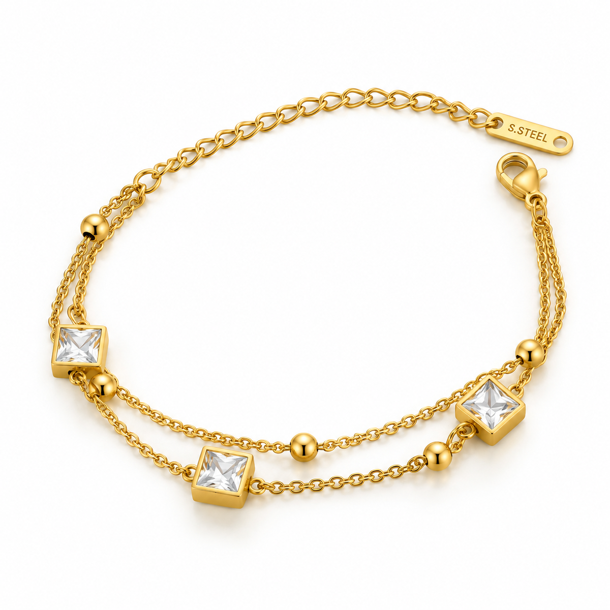 Zircon Duo layered Bracelet